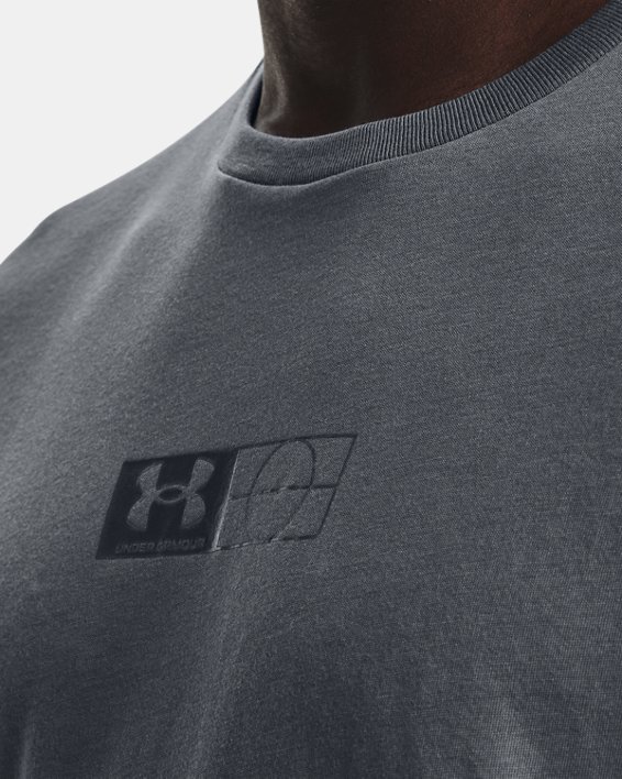 Herren UA Elevated Logo T-Shirt, Gray, pdpMainDesktop image number 3